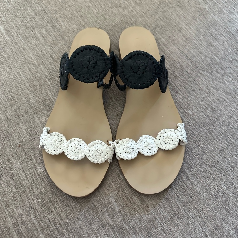 Women's Black and White Sandals